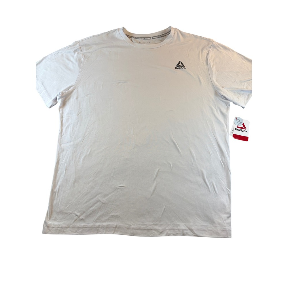 Reebok Mens Graphic T-Shirt White Short Sleeve Crew Neck Logo Tee Size XL